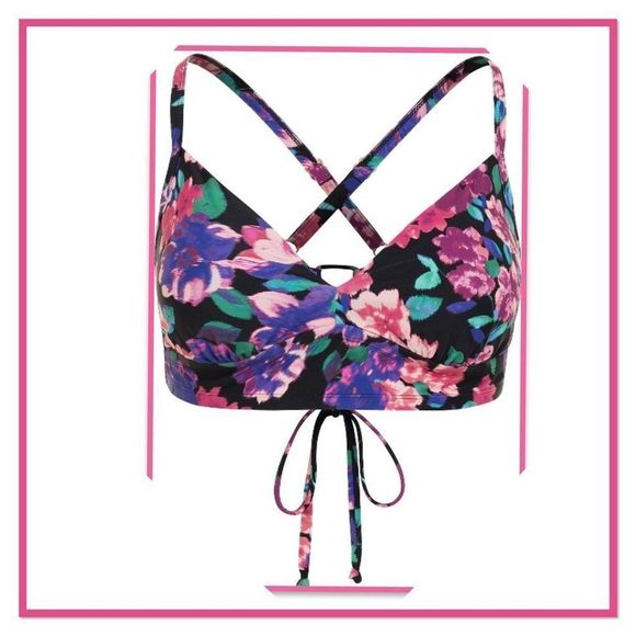 Time & Tru Size 3X Wide Strap V Wire Bikini Top - Picture 1 of 13